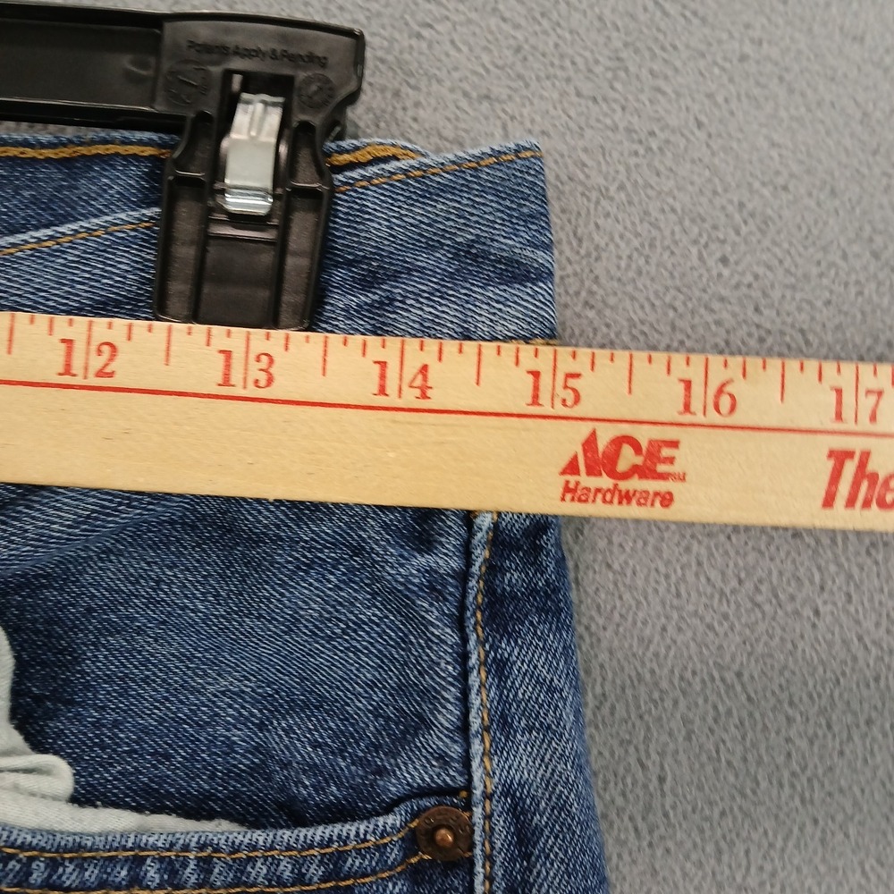 Levi's 501 Original Fit Jeans Womens 29x30 Blue Distressed Mid Rise Straight Leg - Picture 9 of 13